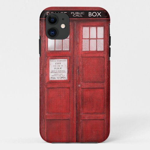 Red Funny Phone Booth Call Box iPhone 11 Case