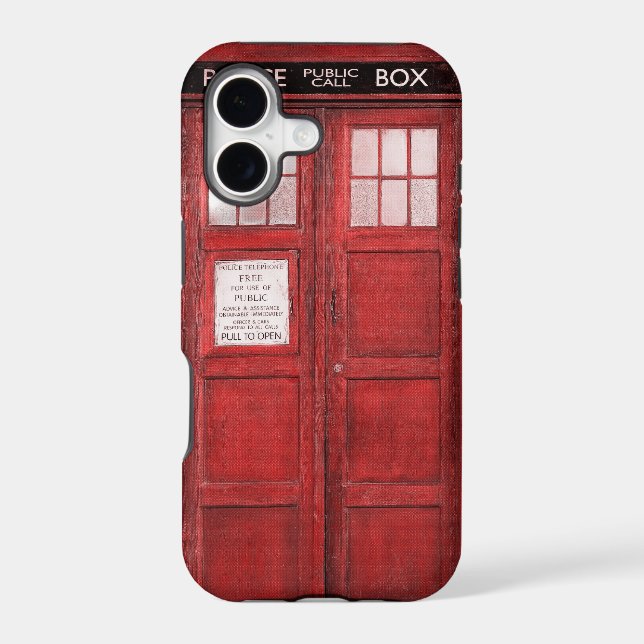 Red Funny Phone Booth Call Box Iphone Case (Back)