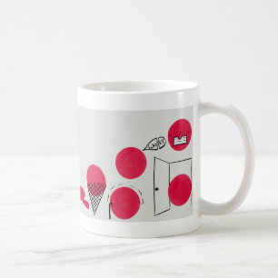 Red, funny refractions on a cup