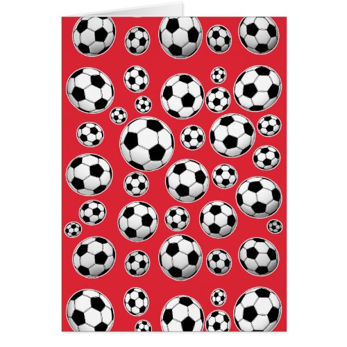 Red Funny Soccer Ball Pattern