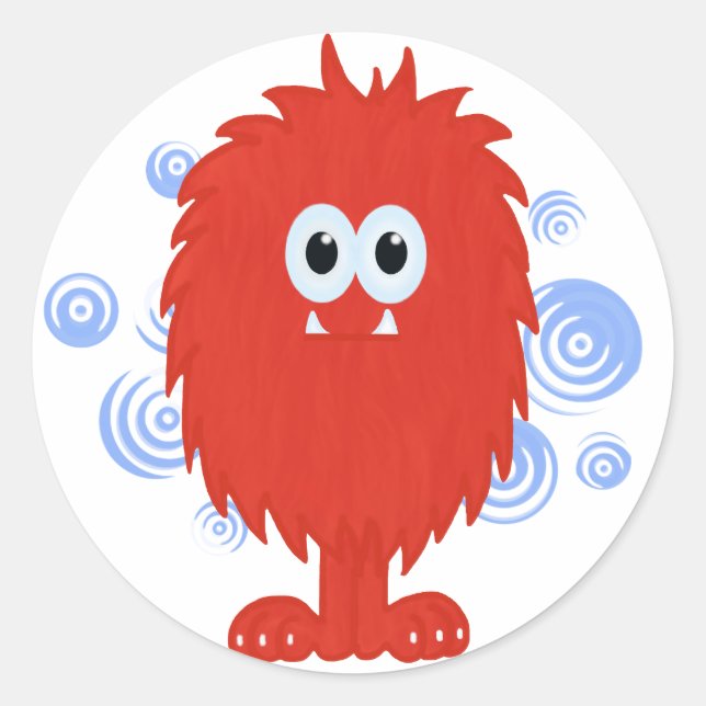 Red Furry Monster Stickers (Front)