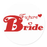 Red Future Bride Classic Round Sticker