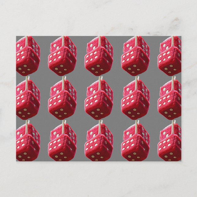 Red Fuzzy Dice Postcard (Front)