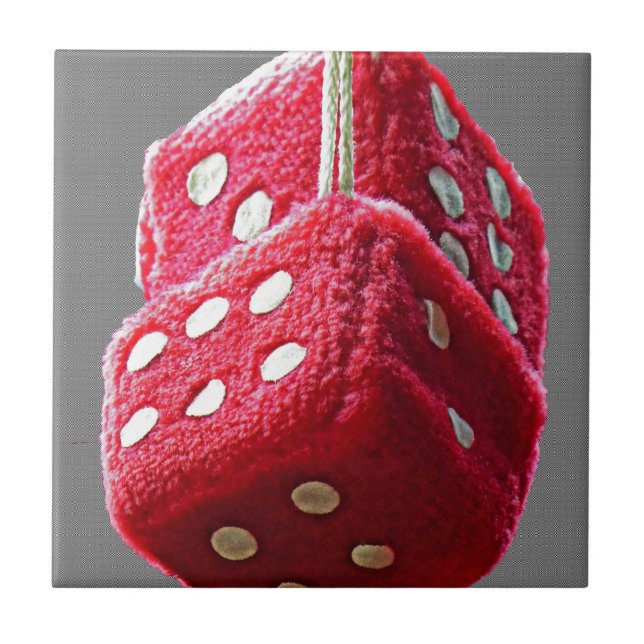 Red Fuzzy Dice Tile (Front)