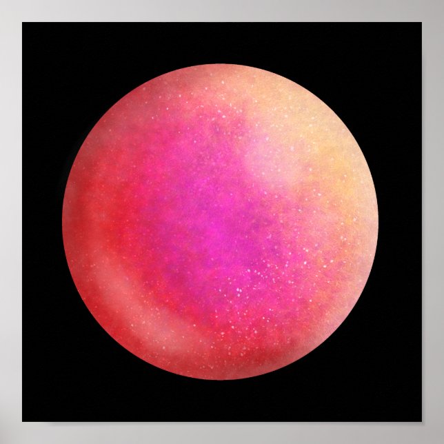 Red Galaxy Orb – Scarlett and Violet Marble Print (Front)