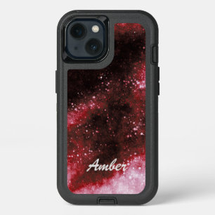 Red Galaxy Sparkles Abstract iPhone 13 Case