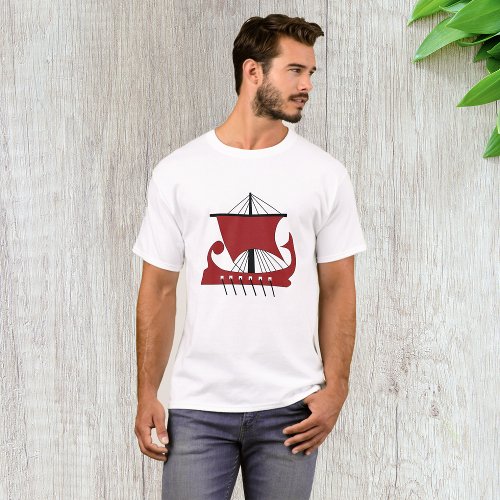 Red Galley Ship T_Shirt