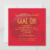 Red Game Day Football Helmet Invitation (Front)