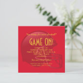 Red Game Day Football Helmet Invitation (Standing Front)