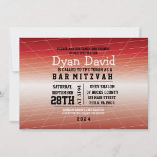 Red GAMER GAMING DIGITAL Bar Mitzvah Invitation