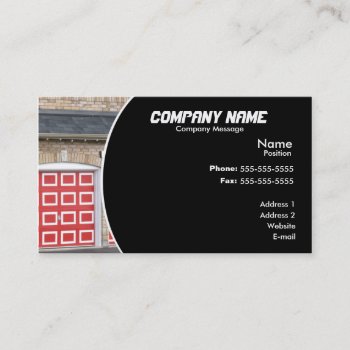 Red Garage Door Business Card by Dreamleaf_Printing at Zazzle