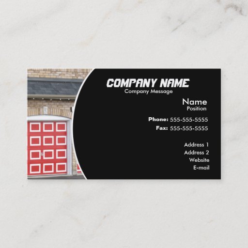 Customizable Red Garage Door Business Cards