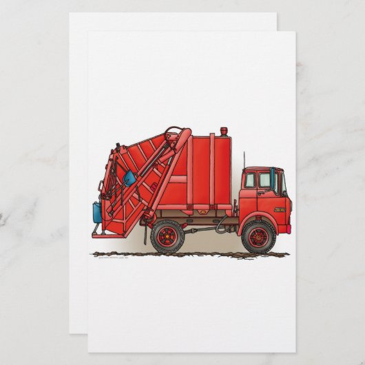 Red Garbage Truck (Front/Back)