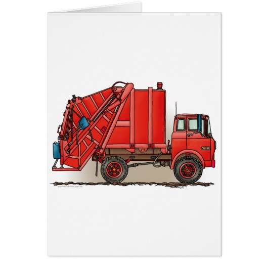 Red Garbage Truck Cards (Front)