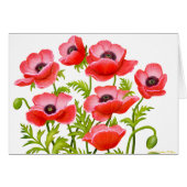 Red Garden Poppies Card (Front Horizontal)