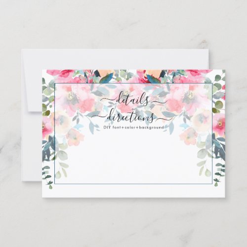 Red Garden Roses Watercolor Flowers Details Invitation
