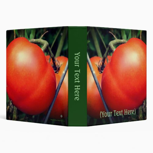 Red Garden Tomatoes Nature Personalized 3 Ring Binder
