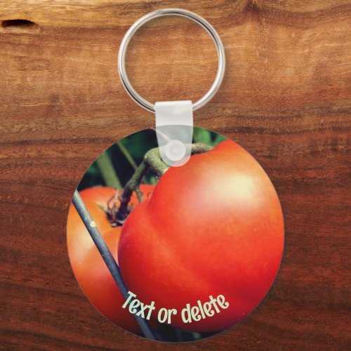 Red Garden Tomatoes Nature Personalized Keychain