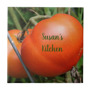 Red Garden Tomatoes Personalized Ceramic Tile