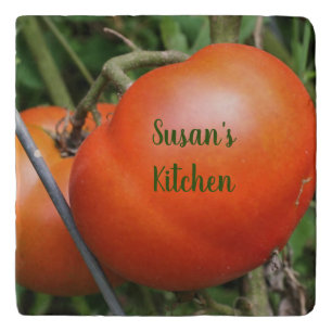 Red Garden Tomatoes Personalized Trivet
