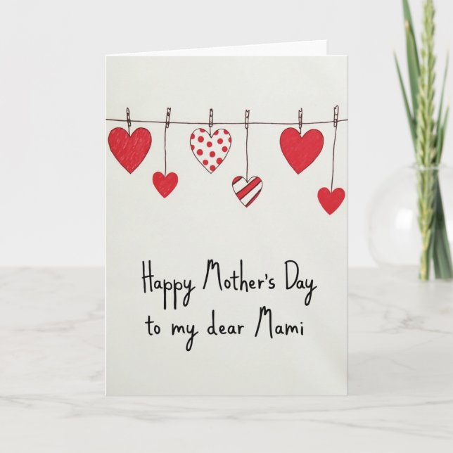 Red Garland Mothers Day Card (Front)