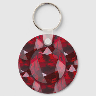 RED GARNET GEMS JANUARY BIRTHSTONE KEYCHAIN