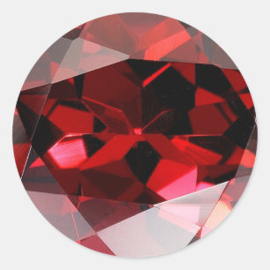 Red Garnet Gemstone January Birthstone Classic Round Sticker