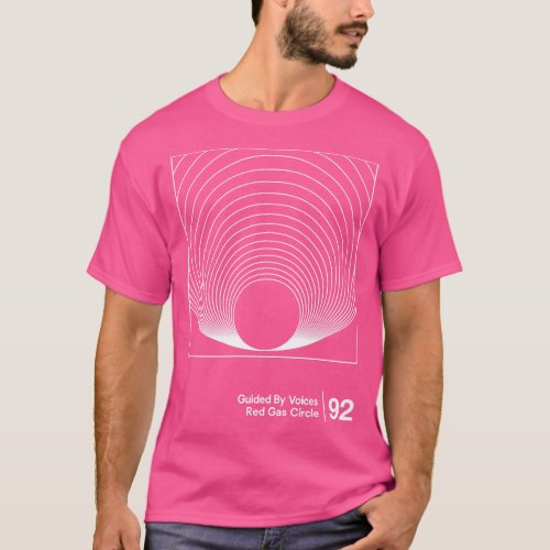 Red Gas Circle Minimalist Style Graphic Artwork T_Shirt