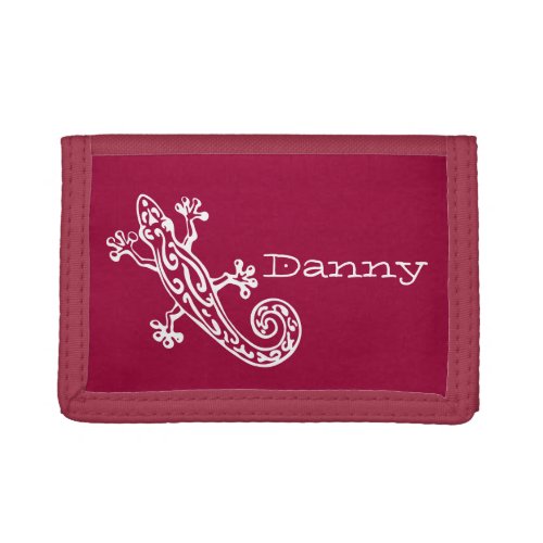 Red gecko white stylized named wallet