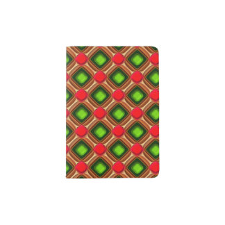 Red Gem Pattern Passport Holder