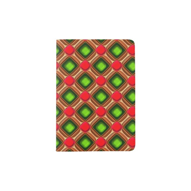 Red Gem Pattern Passport Holder (Front)