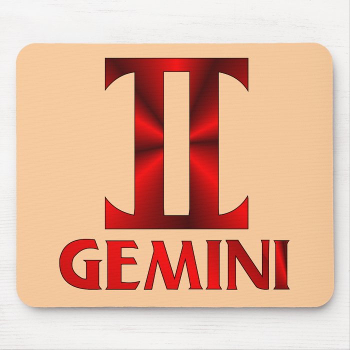 Red Gemini Horoscope Symbol Mouse Mat