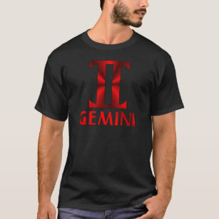 Red Gemini Horoscope Symbol T-Shirt