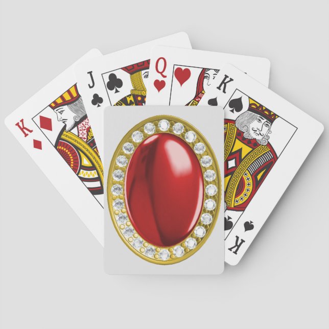 Red gemstone poker cards (Back)