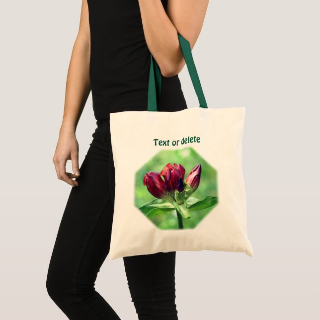 Red Gentian Flower Personalized Tote Bag (Front (Product))