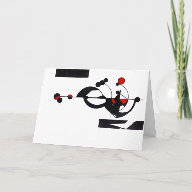 "Red Geo Design" Greeting Card (Front)
