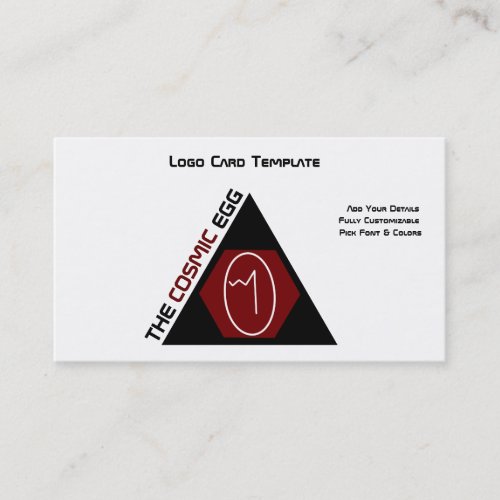 Red Geoglyph Symbol Cosmic Egg Logo Business Card