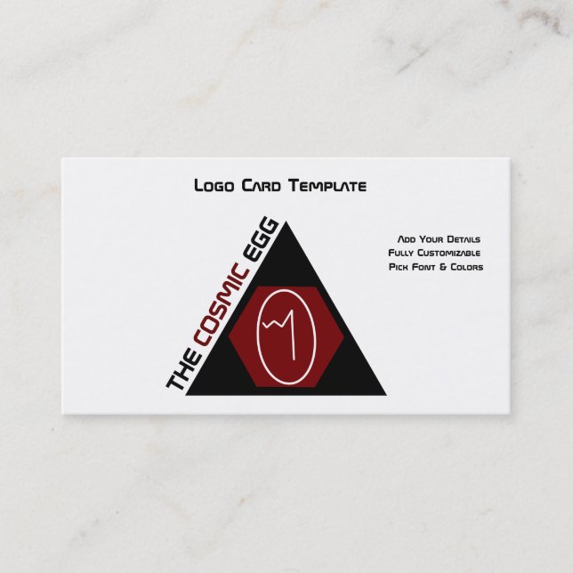 Red Geoglyph Symbol Cosmic Egg Logo Business Card (Front)