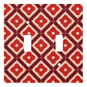Red Geometric Abstract Design Light Switch Cover