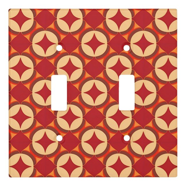Red Geometric Abstract Design Light Switch Cover (Front)