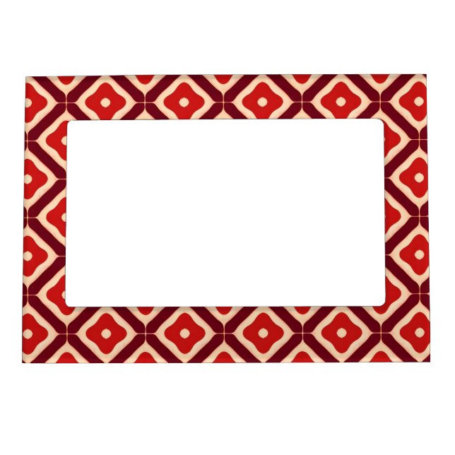 Red Geometric Abstract Design Magnetic Frame (Front)