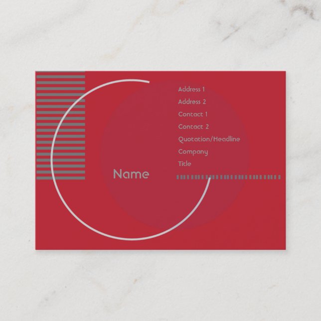 Red Geometric - Chubby Business Card (Front)