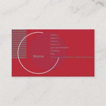 Red Geometric Circle - Business Business Card by ZazzleProfileCards at Zazzle