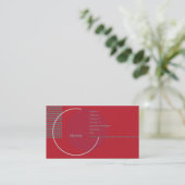 Red Geometric Circle - Business Business Card (Standing Front)