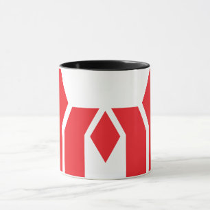 Red Geometric Crown Letter M Mug