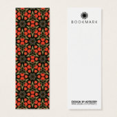 Red Geometric Floral Bookmark (Front & Back)
