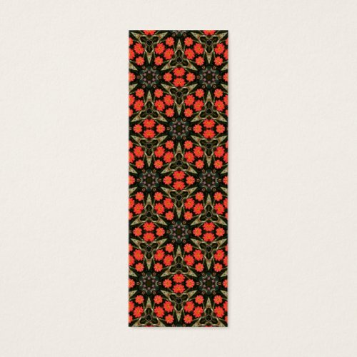 Red Geometric Floral Bookmark Business Cards