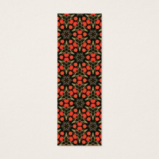 Red Geometric Floral Bookmark (Front)