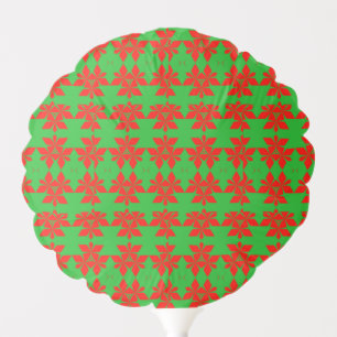 Red Geometric Flower Green Balloons