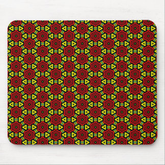 Red Geometric Flower Mouse Pad